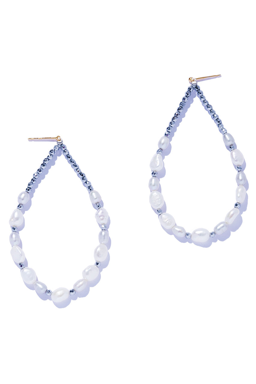les bonbon fragment pearl ピアス (グレー, F) ル ボンボン ELLE SHOP les bonbon fragment pearl ピアス (グレー, F) ル ボンボン ELLE SHOP