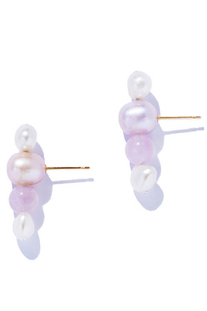 ル ボンボン/les bonbonのplayfully pearl stud ピアス(150100/150101)