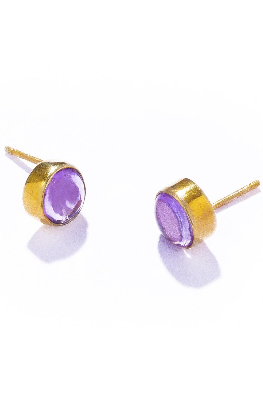 les bonbon(ル ボンボン)｜aura round ピアス/ライトアメジスト の通販