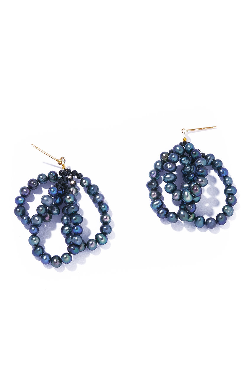 ル ボンボン/les bonbonのconation pearl ピアス(ネイビー/BOB764)