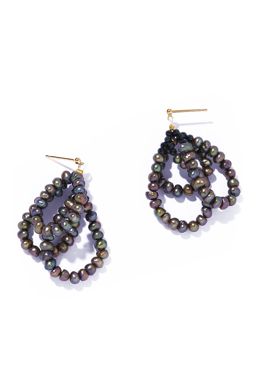 ル ボンボン/les bonbonのconation pearl ピアス(ブラウン/BOB766)