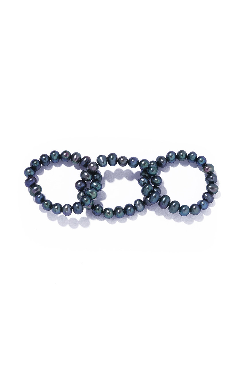 ル ボンボン/les bonbonのconation pearl リング(ネイビー/BOB767)