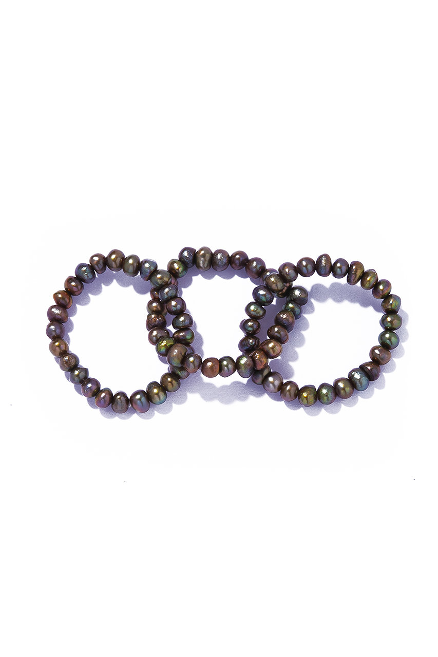 ル ボンボン/les bonbonのconation pearl リング(ブラウン/BOB767)