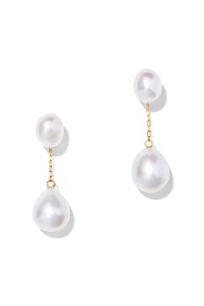 les bonbon organic double pearl ピアス (ホワイト, F) ル ボンボン ELLE SHOP