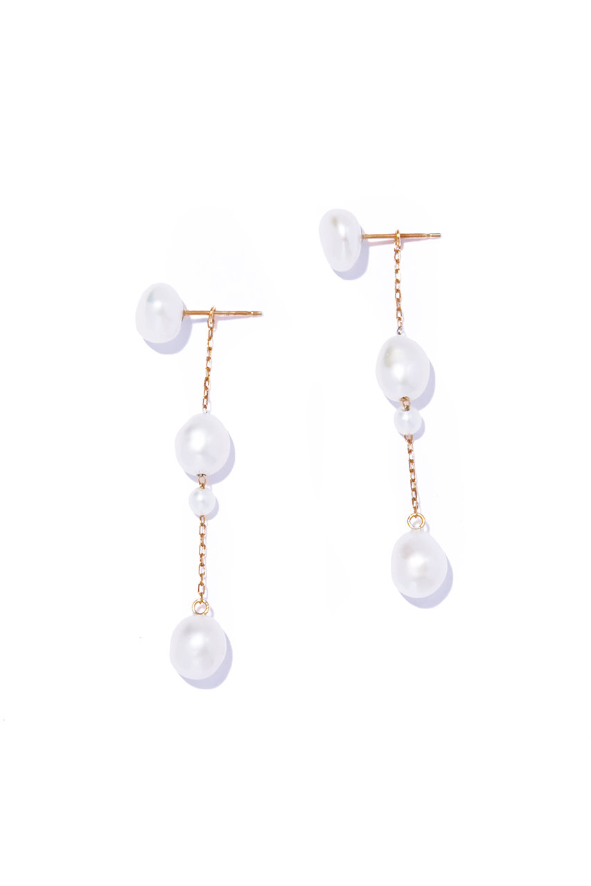 ル ボンボン/les bonbonのflotter pearl ピアス(イエローゴールド/BOB822)