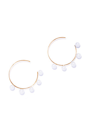 ル ボンボン/les bonbonのflotter pearl hoop ピアス S