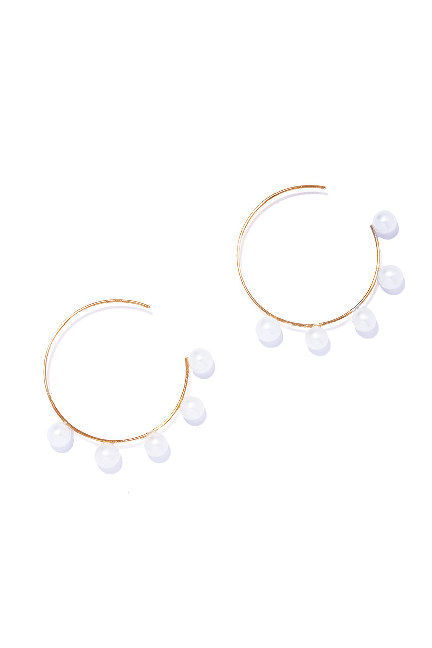 les bonbon flotter pearl hoop ピアス S (イエローゴールド, F) ル ボンボン ELLE SHOP