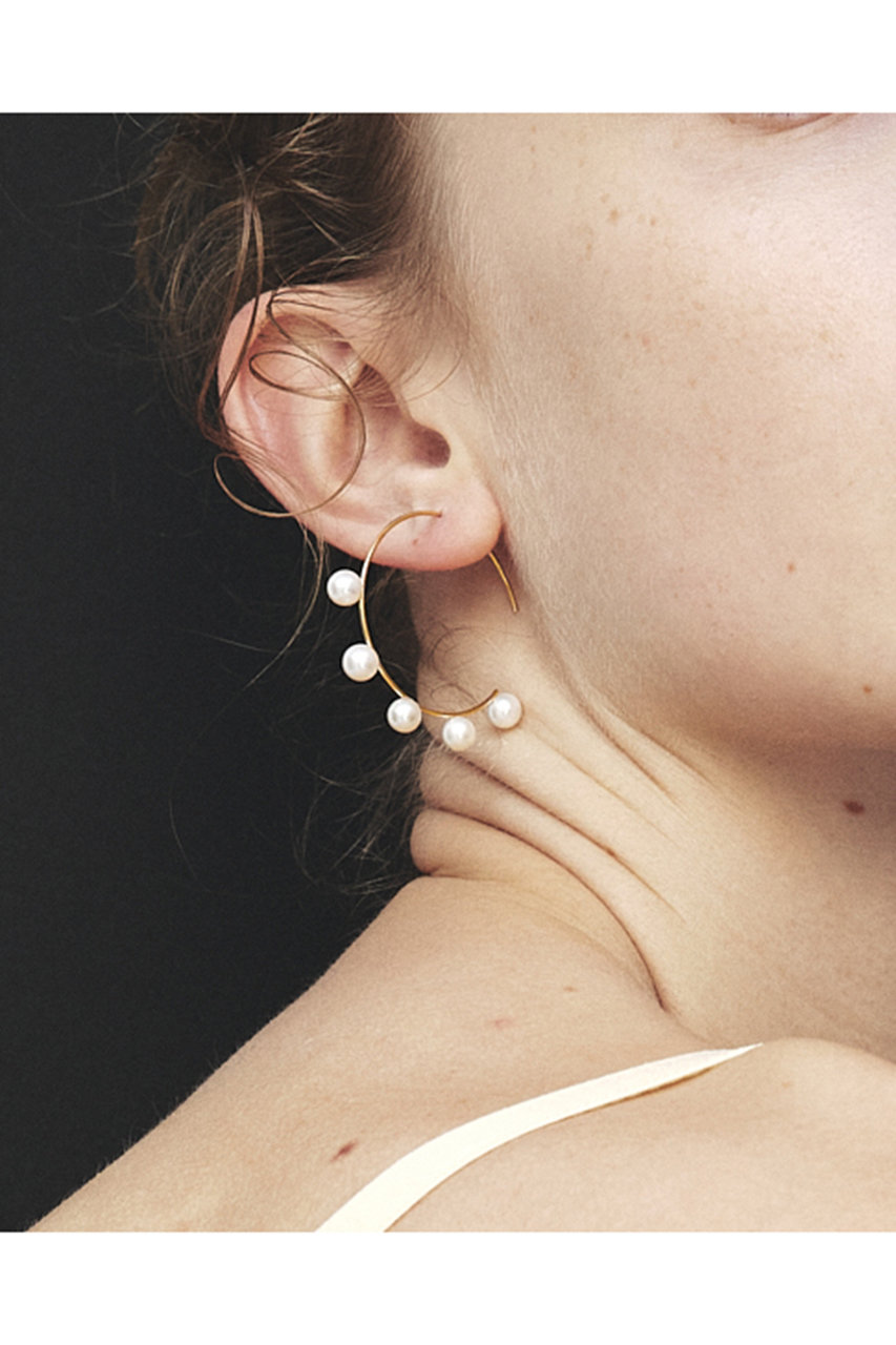 les bonbon(ル ボンボン)｜flotter pearl hoop ピアス S/イエロー
