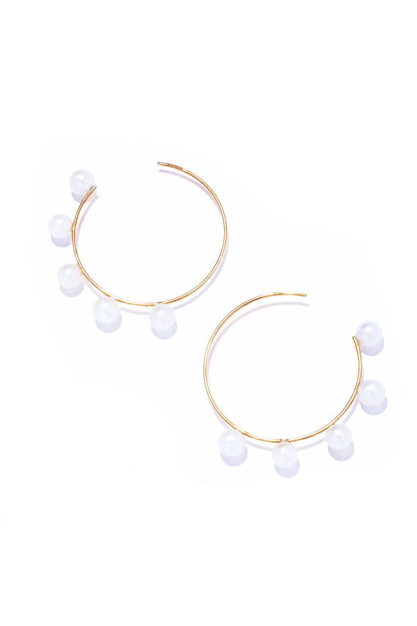 les bonbon(ル ボンボン)｜flotter pearl hoop ピアス S/イエロー