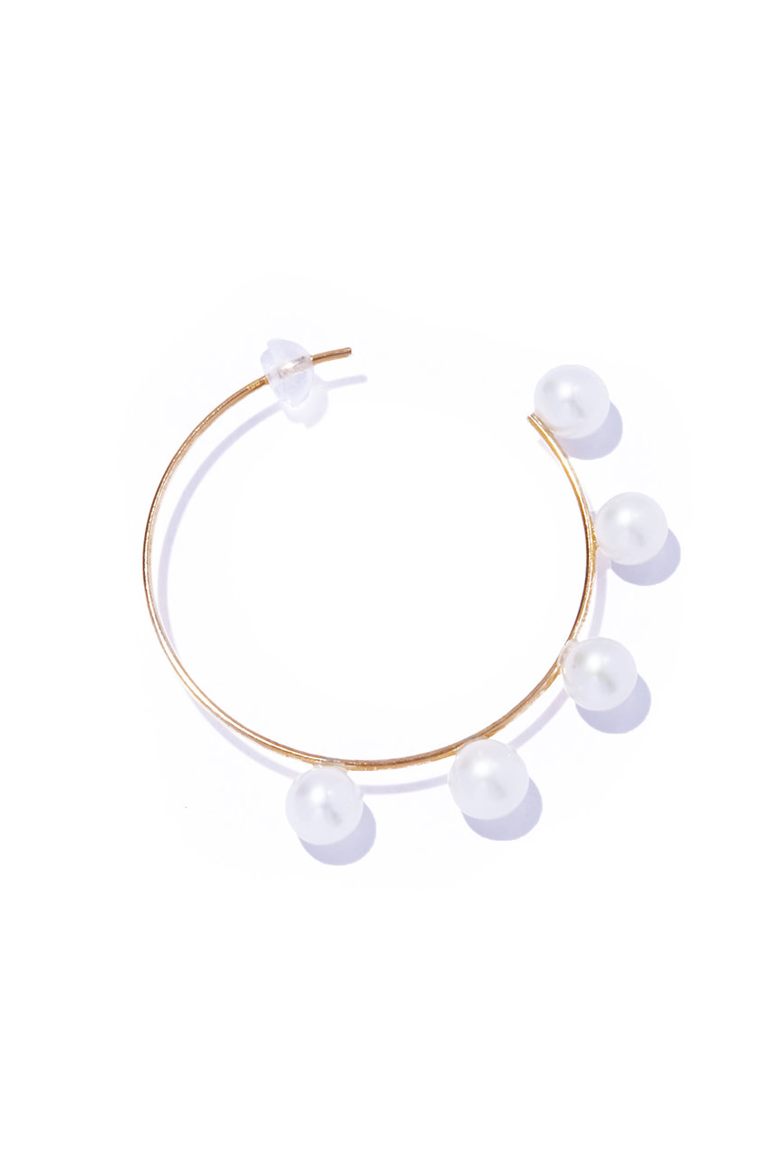 les bonbon(ル ボンボン)｜flotter pearl hoop ピアス S/イエロー