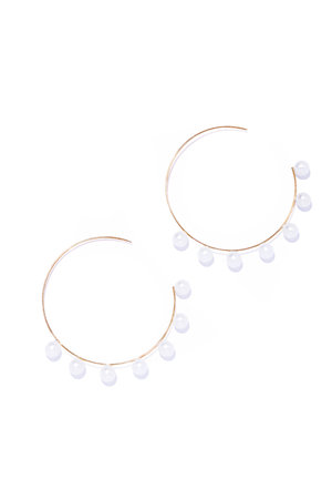 ル ボンボン/les bonbonのflotter pearl hoop ピアス M(150100/150101)