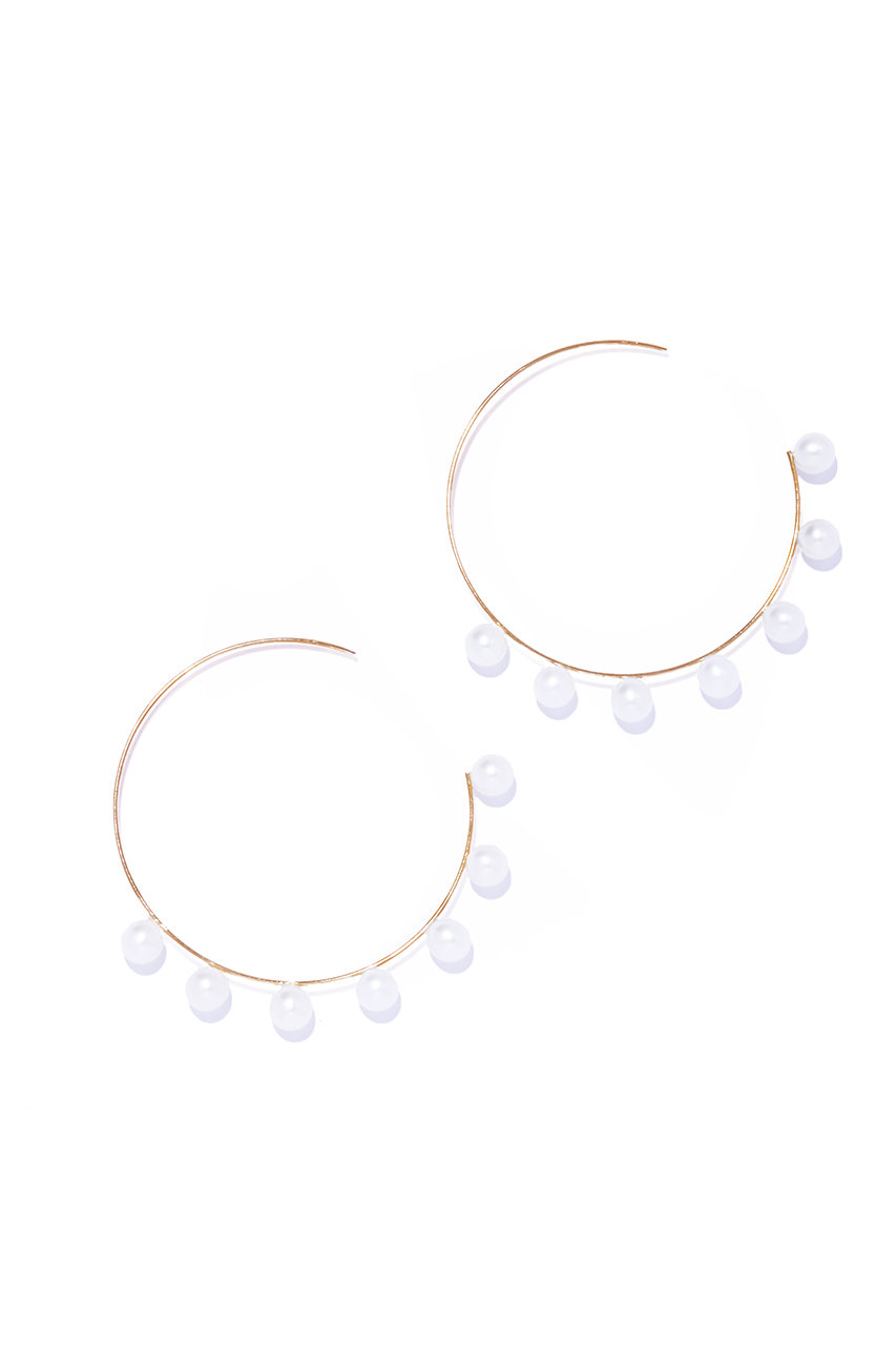 les bonbon flotter pearl hoop ピアス M (イエローゴールド, F) ル ボンボン ELLE SHOP