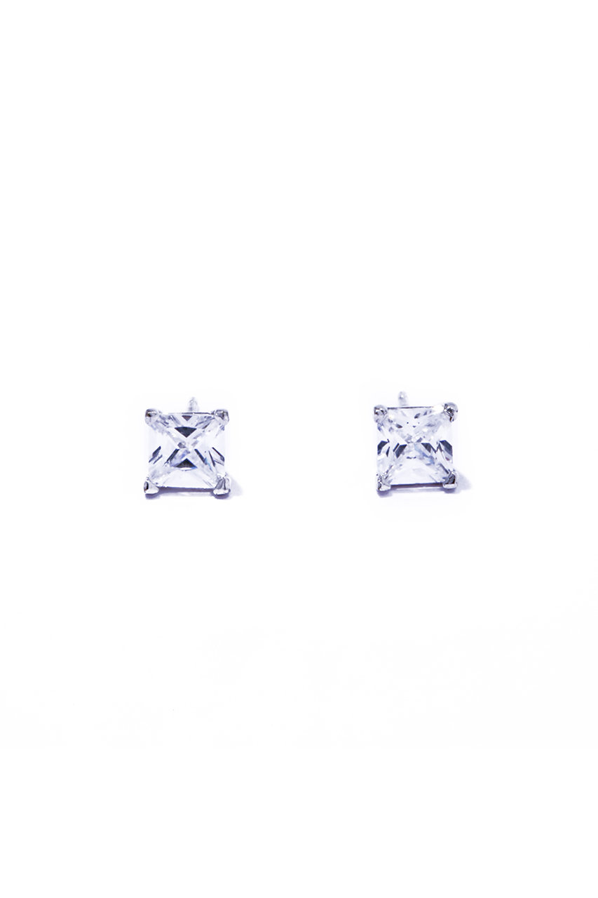 ル ボンボン/les bonbonの【予約販売】princess square ピアス S(シルバー/BOB856)