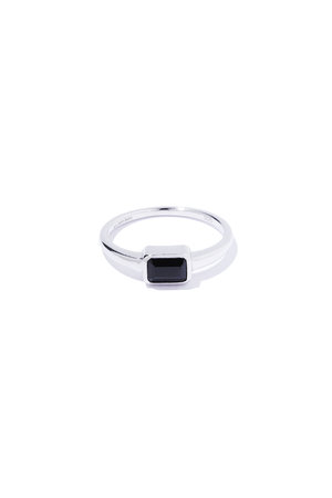 ル ボンボン/les bonbonのsanctual baguette リング (black onyx)(150400/150401)