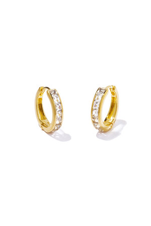 ル ボンボン/les bonbonのtes hoop ピアス (white topaz)(150100/150101)