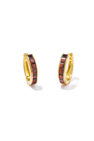 ル ボンボン/les bonbonのtes hoop ピアス (garnet)(150100/150101)