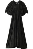 ESSENDINEシルクシアーVネックティアードドレス