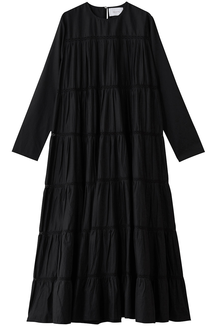 Merlette MAIDA COTTON LAWN ティアードマキシドレス (ブラック, S) マーレット ELLE SHOP Merlette MAIDA COTTON LAWN ティアードマキシドレス (ブラック, S) マーレット ELLE SHOP