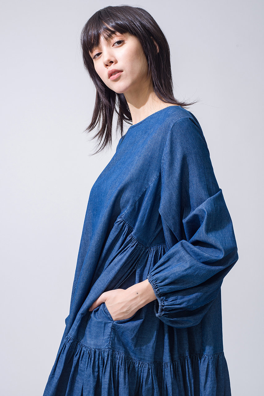 Merlette(マーレット)｜BYWARD DENIM サイドティアードデニムドレス