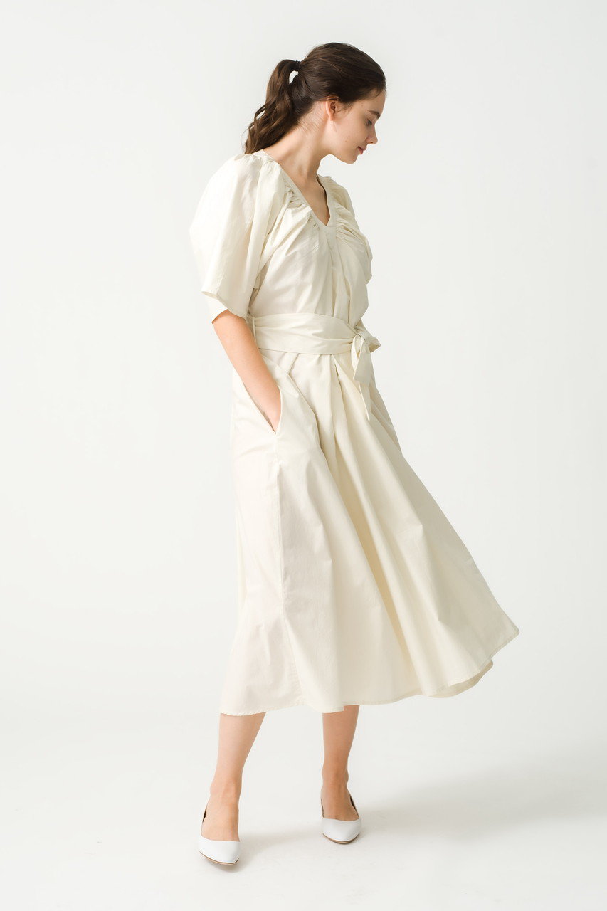 マーレット merlette miller dress Merlette Miller Textured Puff-Sleeve Dress In Tangerine SZ