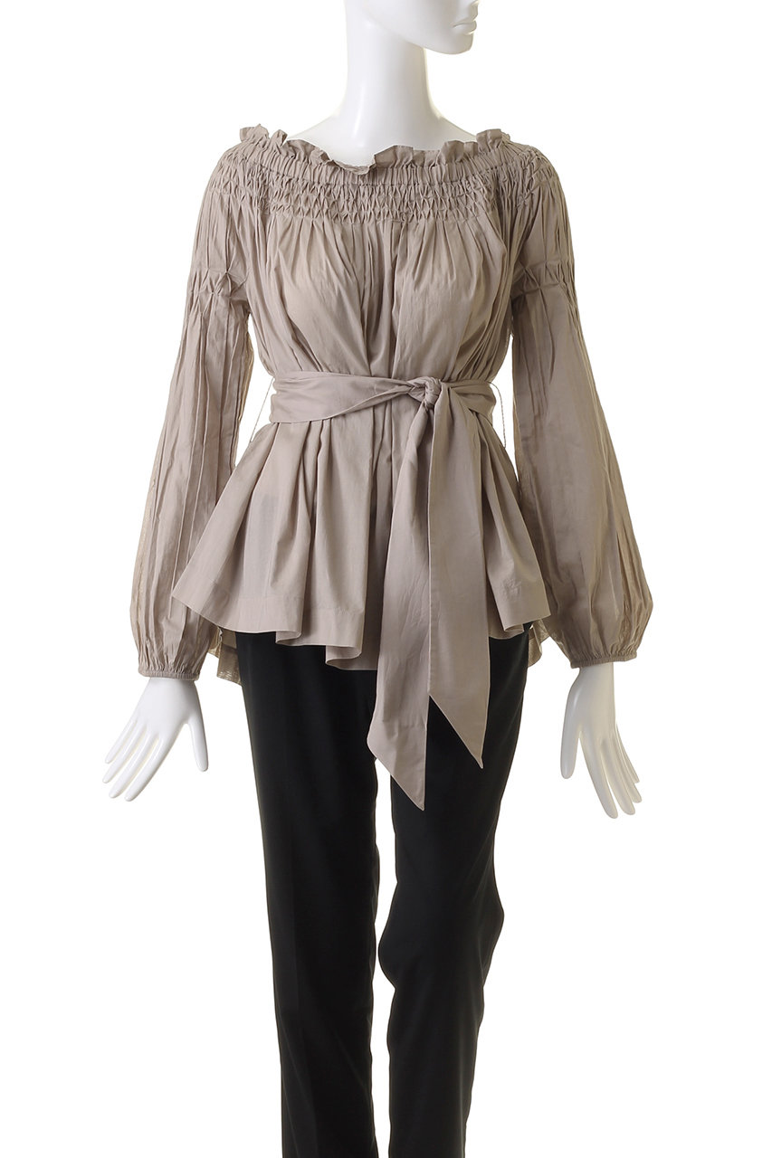 Merlette(マーレット)｜AMIEL スモッキング刺しゅう オフショルダー  