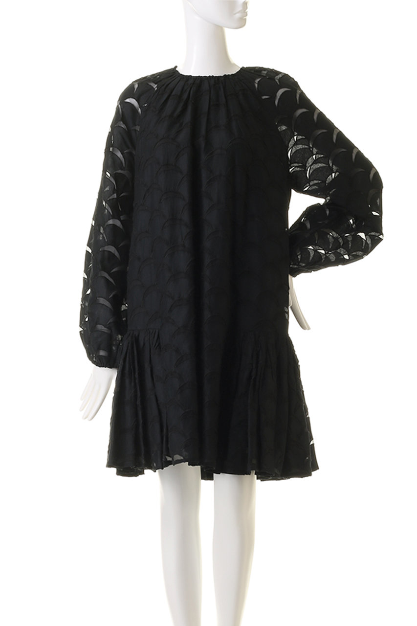 Merlette ブラック ティアードドレス