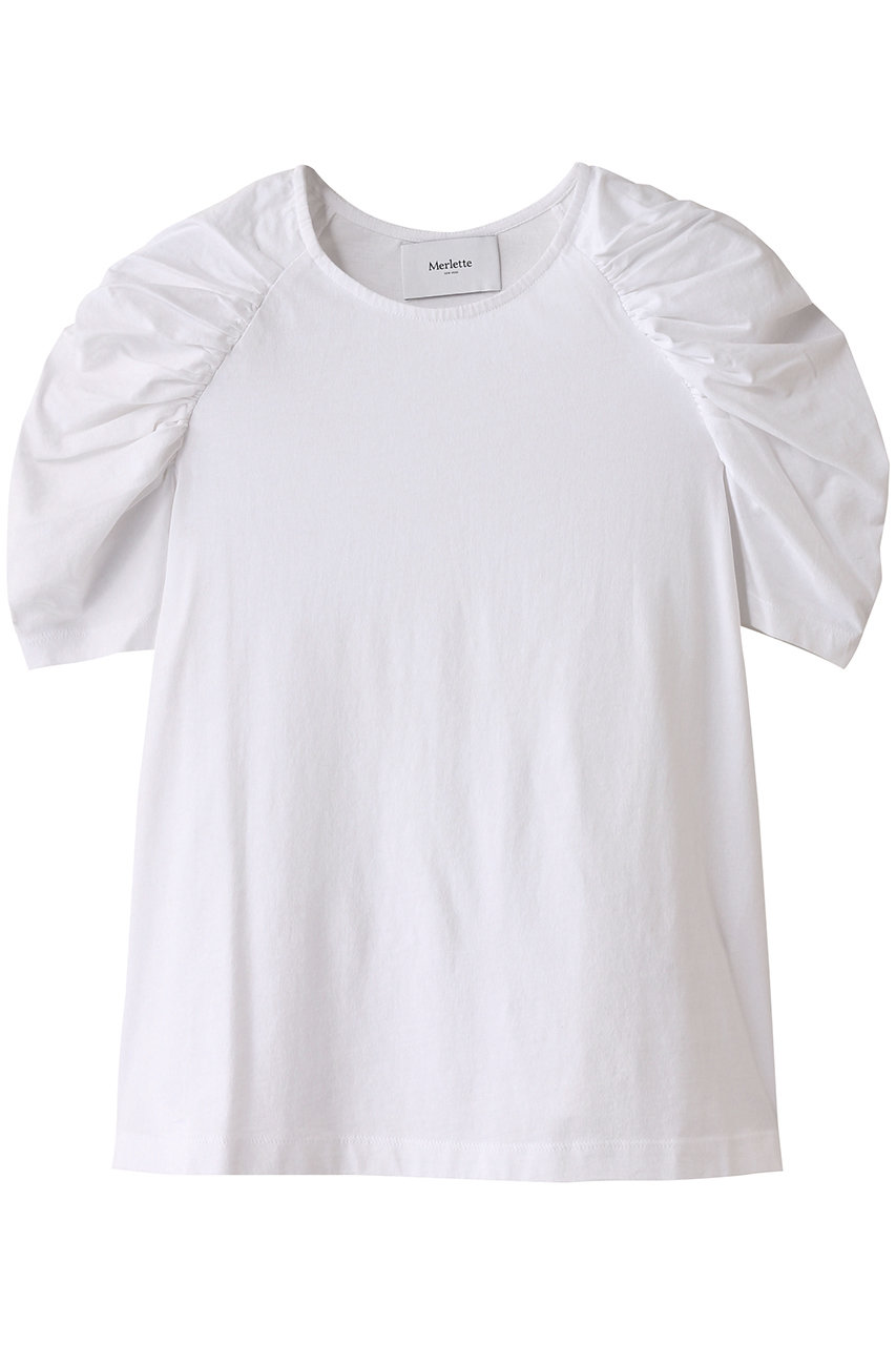 Merlette EMBER コットンジャージー ティアードTシャツ (ホワイト, S) マーレット ELLE SHOP Merlette EMBER コットンジャージー ティアードTシャツ (ホワイト, S) マーレット ELLE SHOP
