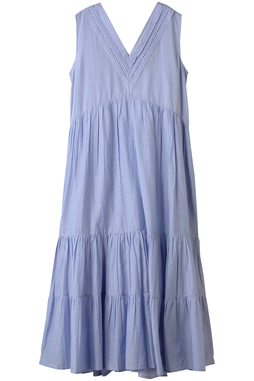 Merlette MARISA CHAMBRAY Vネックティアードドレス (ブルー, S) マーレット ELLE SHOP Merlette MARISA CHAMBRAY Vネックティアードドレス (ブルー, S) マーレット ELLE SHOP