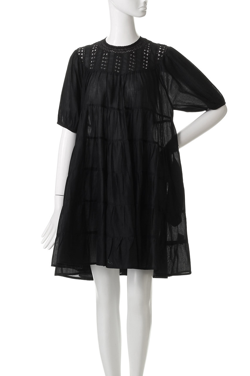 Merlette(マーレット)｜ESTELLE レースヨークパフスリーブミニドレス