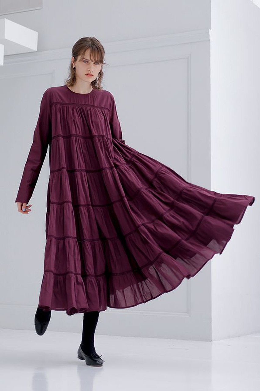 Merlette(マーレット)｜MAIDA コットンシルクティアードマキシドレス