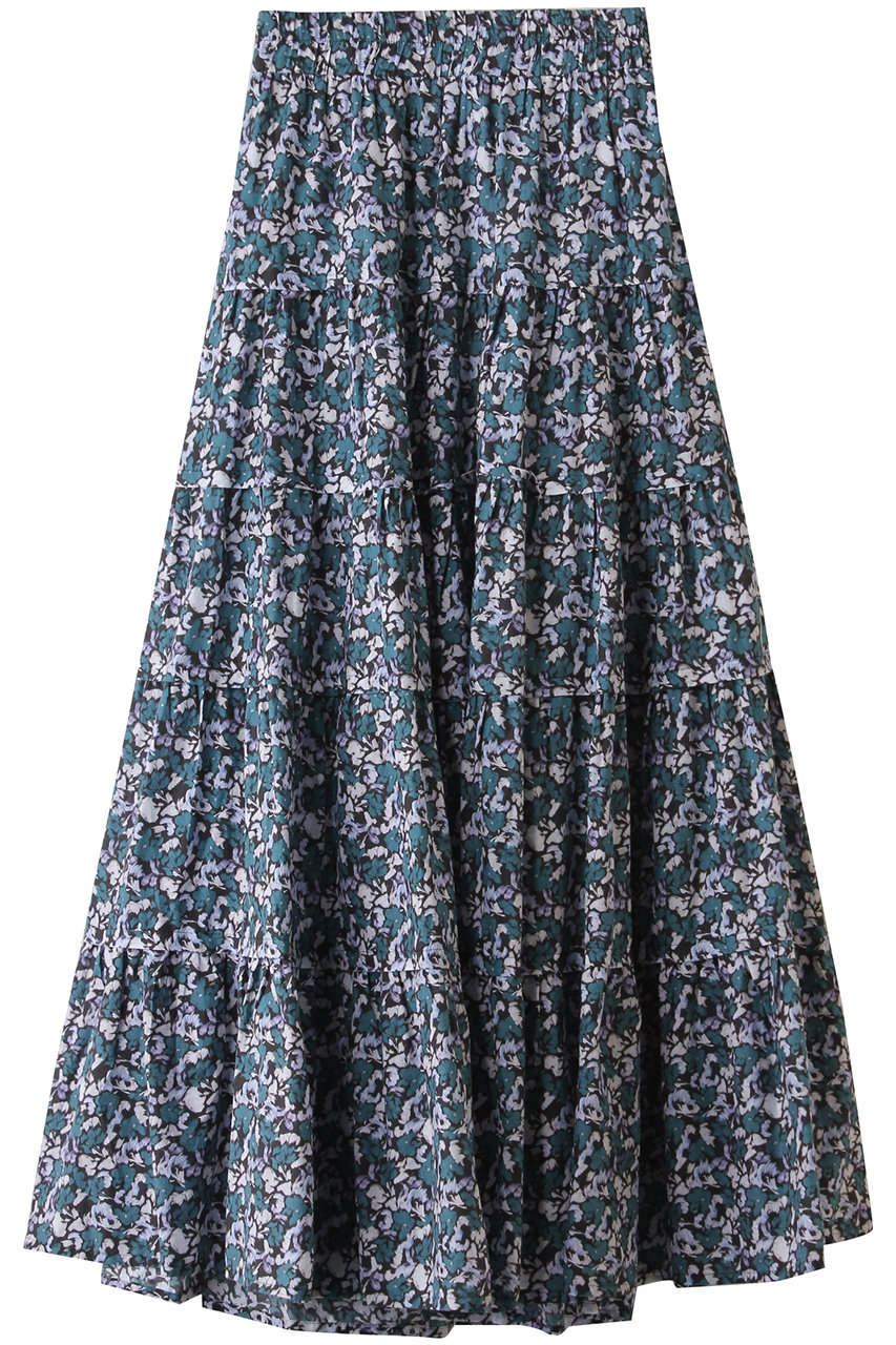 Merlette HANA PRINT フラワープリント ウエストゴムティアードロングスカート (ネイビー, XS) マーレット ELLE SHOP Merlette HANA PRINT フラワープリント ウエストゴムティアードロングスカート (ネイビー, XS) マーレット ELLE SHOP