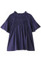 BEJART スモッキング刺しゅう ハイネックブラウス マーレット/Merlette ネイビー