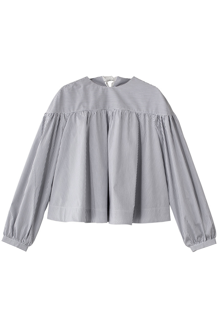 Merlette KIRA ストライプバックリボンギャザーフレアブラウス (ホワイト, XS) マーレット ELLE SHOP Merlette KIRA ストライプバックリボンギャザーフレアブラウス (ホワイト, XS) マーレット ELLE SHOP