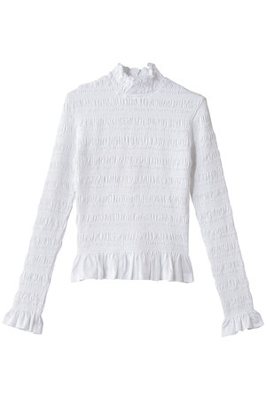 マーレット/MerletteのKANTOR スモッキング刺しゅう ハイネックジャージートップス(110300/110301)