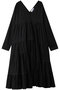 【日本限定】ACAPULCO アシンメトリープリーツ Vネックティアードドレス マーレット/Merlette ブラック