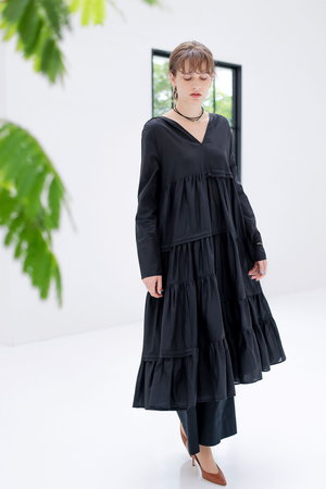 りん⭐︎Merlette 黒 ティアードワンピース 楽天市場】マーレット ワンピース Paradis Dress ワンピース