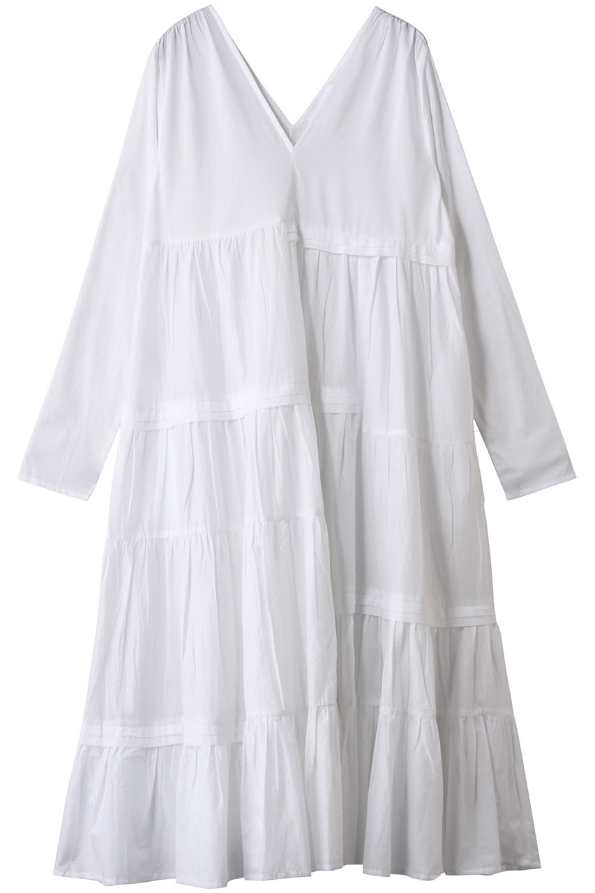 Merlette 【日本限定】ACAPULCO アシンメトリープリーツ Vネックティアードドレス (ホワイト, S) マーレット ELLE SHOP Merlette 【日本限定】ACAPULCO アシンメトリープリーツ Vネックティアードドレス (ホワイト, S) マーレット ELLE SHOP