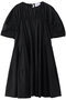 INES ギャザースリーブ ティアードドレス マーレット/Merlette ブラック