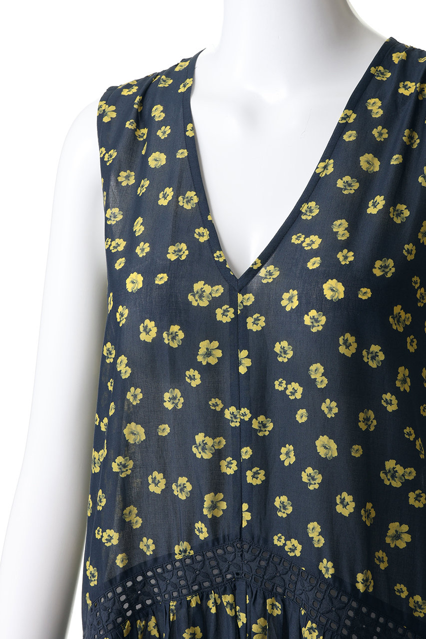 Merlette(マーレット)｜WALLIS PRINT フラワープリント Vネック
