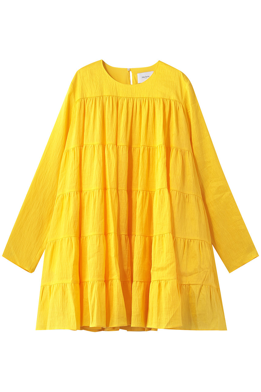マーレット/MerletteのSOLIMAN リネン混ティアードドレス(レモン/4310300045)
