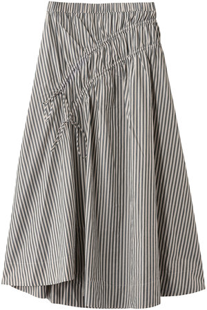 マーレット/MerletteのSABINE アシンメトリーギャザーストライプスカート(110700/110703)