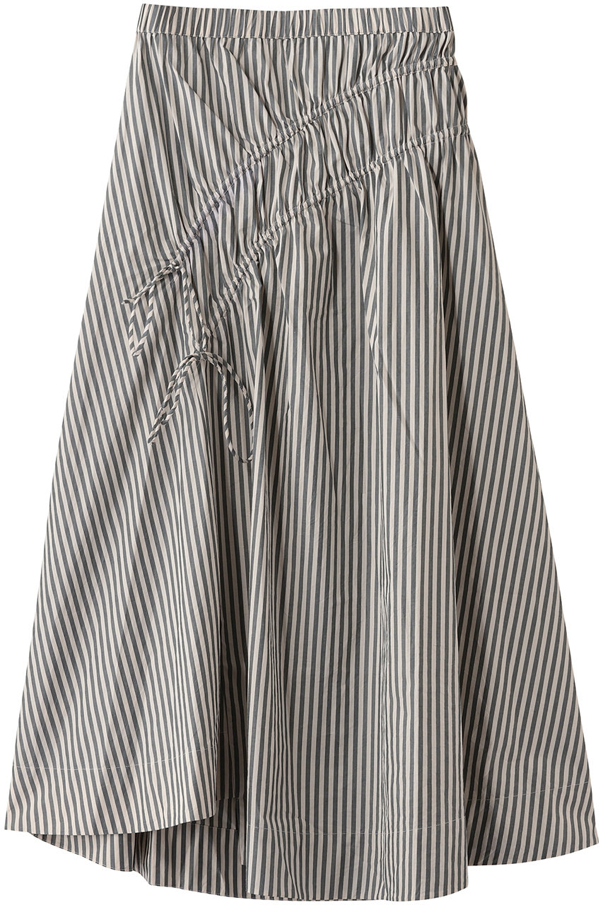 マーレット/MerletteのSABINE アシンメトリーギャザーストライプスカート(ダークグリーン/4310500016)