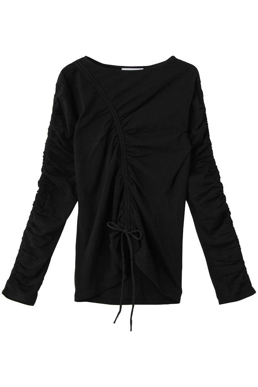 マーレット/MerletteのREVERIE コットンジャージー アシンメトリーギャザーカットソー(ブラック/4310900034)