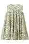 【予約販売】LANAI PRINT フラワープリント ノースリーブティアードミニドレス マーレット/Merlette ライトグリーン