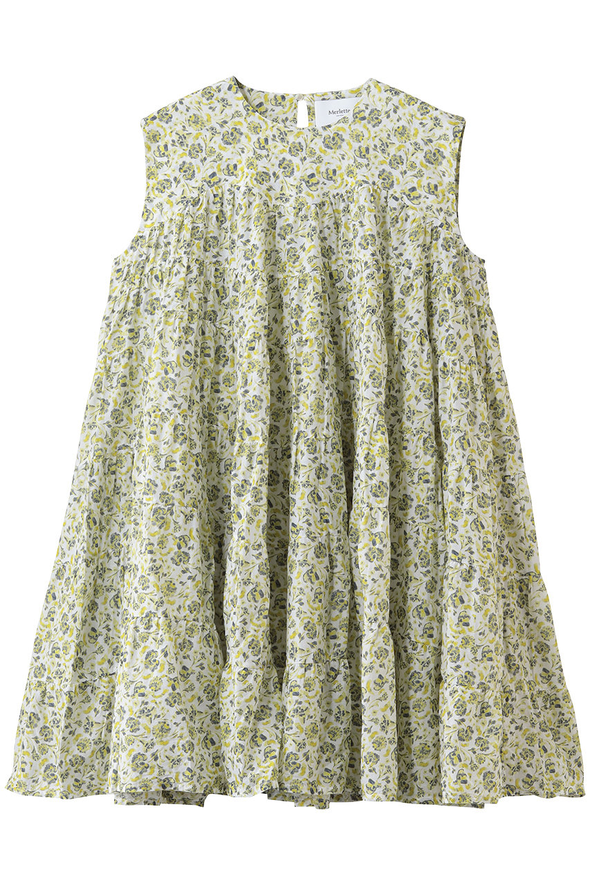 マーレット/Merletteの【予約販売】LANAI PRINT フラワープリント ノースリーブティアードミニドレス(ライトグリーン/4310300185)