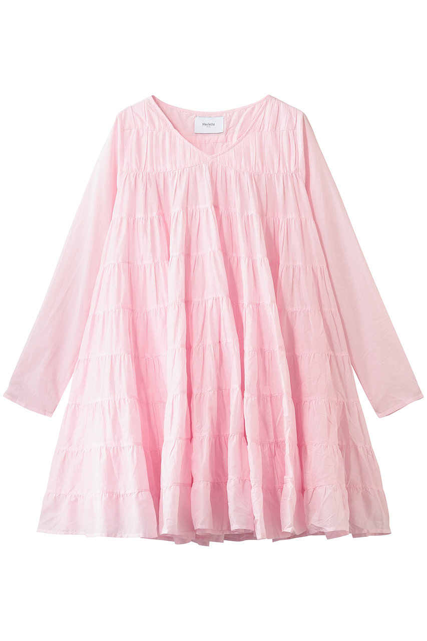 マーレット/Merletteの【予約販売】SOLIS Vネックティアードドレス(ピンク/4310300189)