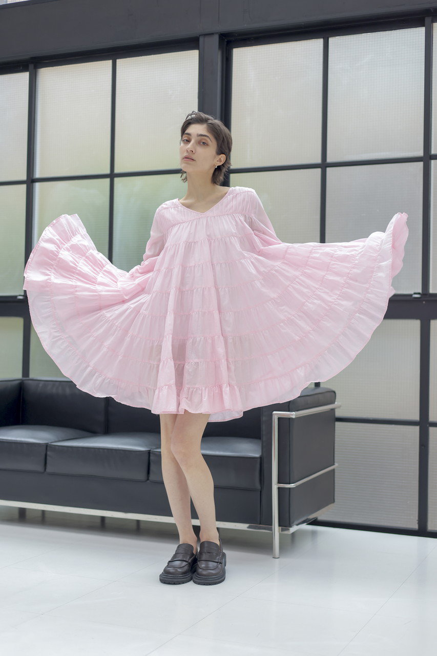 Merlette Ｖネックティアードワンピース Merlette(マーレット)｜【日本限定】ACAPULCO アシンメトリープリーツ