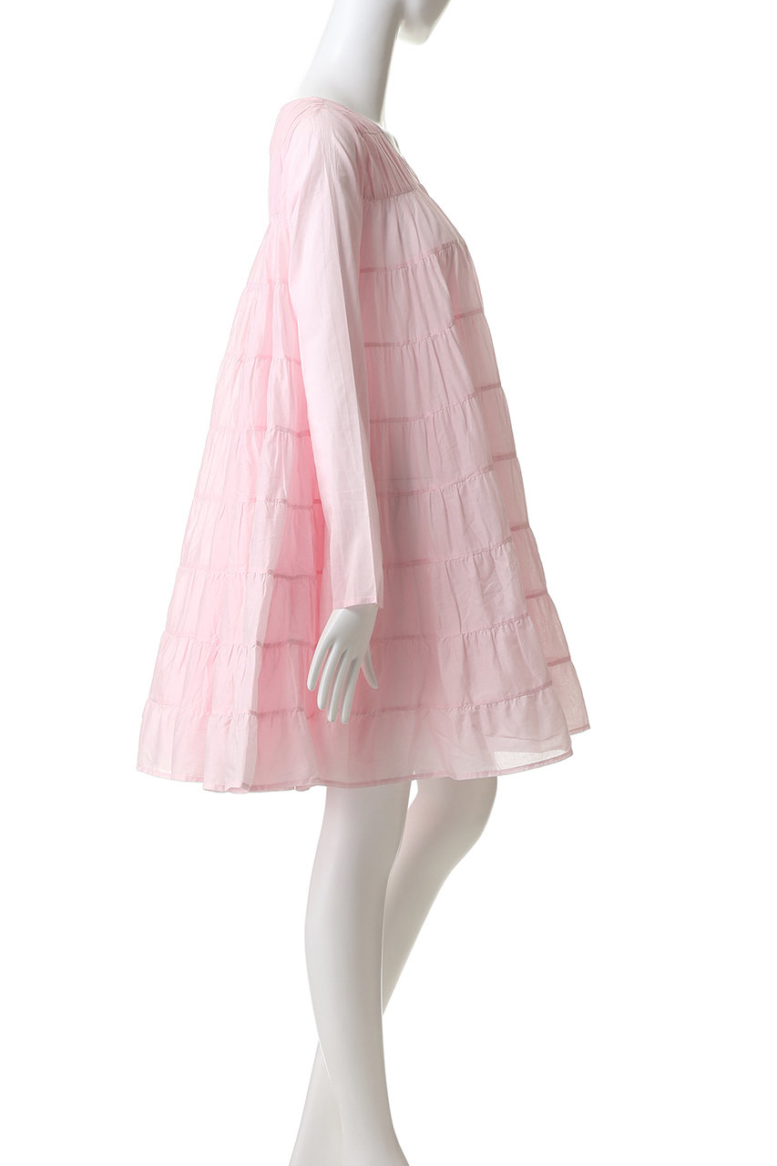 Merlette(マーレット)｜SOLIS Vネックティアードドレス/ピンク の通販
