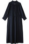 SHORE DRESS プリーツネック ギャザーロングドレス マーレット/Merlette ネイビー