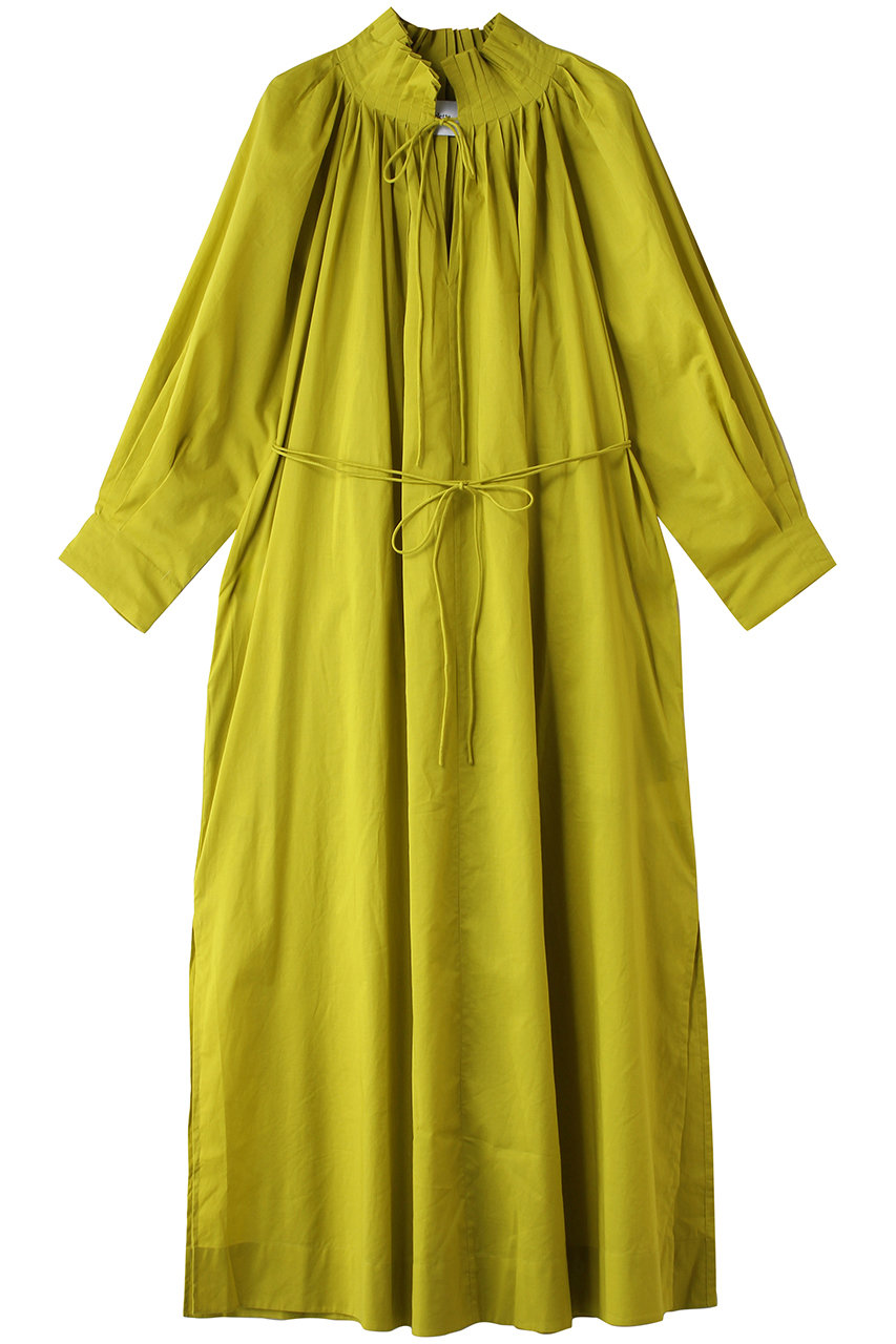 マーレット/MerletteのSHORE DRESS プリーツネック ギャザーロングドレス(ライム/4310300194)